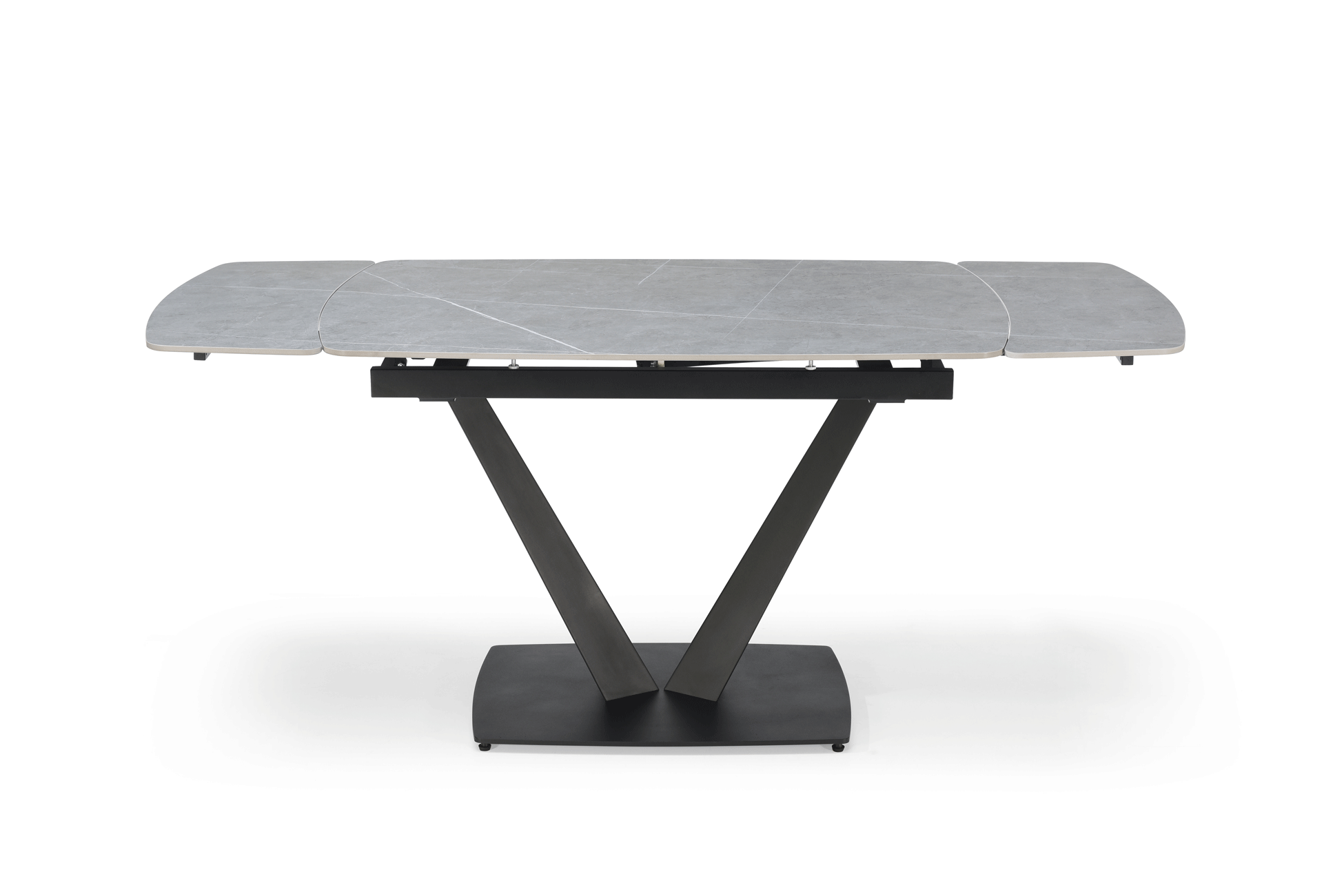 Niah dining set - grey top black legs - with 4 chairs - Euro Living Furniture
